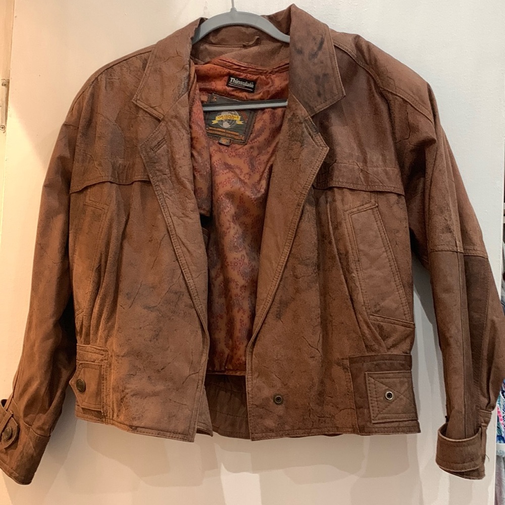 Vintage Size S Leather Bomber Jacket